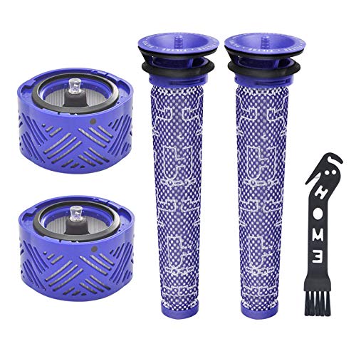 APZOVO Ersetzt Filter für Dyson V6, V6 Motorhead, V6 Absolute und V6 Animal, Zubehör für Dyson Staubsauger 2 Stück Waschbar Vorfilter, 2 Stück Waschbar HEPA-Nachfilter von APZOVO