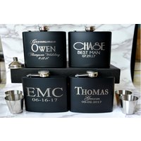 Personalisiertes Flaschen Set Für Männer, Geschenk Flachmann Set Graviert, Top Herren Geschenk, Flask Weihnachtsgeschenk Männer von APersonalizedWedding