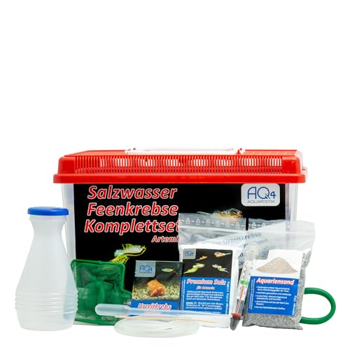 AQ4Aquaristik Premium Salzwasser Feenkrebse Artemia Komplettset 6 Liter: Zuchtansatz, Premiumsalz, Futter, Anleitung- Urzeitkrebse, Artemia cf. persimilis von AQ4Aquaristik