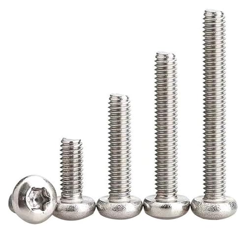 100 Stück Diebstahlsicherungsschrauben, 304 Edelstahlschrauben, Torx-Rundkopfschrauben, Maschinenschrauben, Sicherheitsschraube M2, M2,5, M3(M2.5 * 10mm) von AQCDPJYU