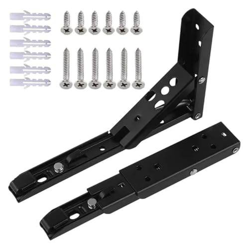 2 Stück 5 Zoll dekorative Wandhalterungen, Wandmontierte schwebende Regalhalterungen for L-förmige Hochleistungsmöbel-Stützbeschläge DIY offene Regale, Schwarz, B(C8 2Pcs) von AQCDPJYU