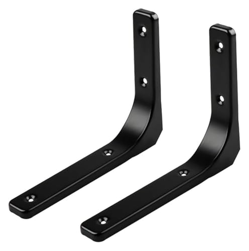 2 Stück 5 Zoll dekorative Wandhalterungen, Wandmontierte schwebende Regalhalterungen for L-förmige Hochleistungsmöbel-Stützbeschläge DIY offene Regale, Schwarz, B(E4 4Pcs) von AQCDPJYU