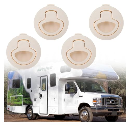 4 Stück runde, bündige Zugriegel for 2-Zoll-Schlosslöcher und 0,5-Zoll-Türstärke, schwarzes Bootsriegel-Lukenschloss for Wohnmobil-Bootsdeck-Türschrank (schwarz)(White) von AQCDPJYU