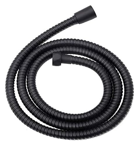 Brauseschlauchanschluss, 150 cm Brauseschlauch Sanitär Glänzender Ersatzbrauseschlauch(Black) von AQCDPJYU