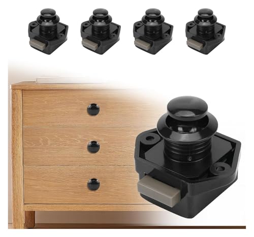 Druckknopf-Verriegelungsschloss, 15–20 mm schlüsselloses Türschloss mit Schraube, Schranktür-Schnappknopf for Wohnwagen, Wohnmobil, Camper, Van, Boot, Schranktür(5pc Black) von AQCDPJYU