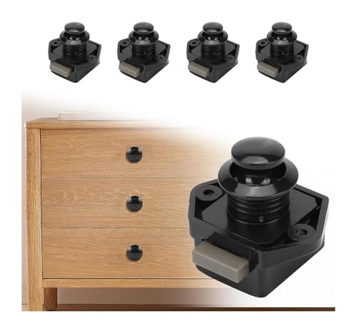 Druckknopf-Verriegelungsschloss, 15–20 mm schlüsselloses Türschloss mit Schraube, Schranktür-Schnappknopf for Wohnwagen, Wohnmobil, Camper, Van, Boot, Schranktür(5pc Black) von AQCDPJYU