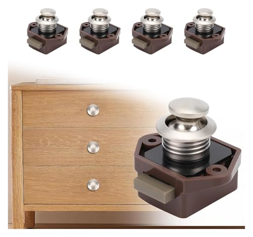 Druckknopf-Verriegelungsschloss, 15–20 mm schlüsselloses Türschloss mit Schraube, Schranktür-Schnappknopf for Wohnwagen, Wohnmobil, Camper, Van, Boot, Schranktür(5pc Brown) von AQCDPJYU