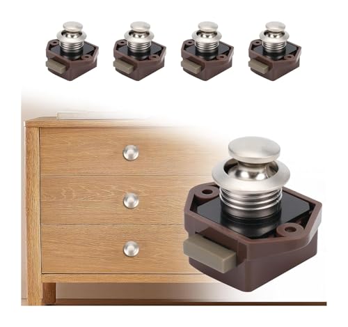 Druckknopf-Verriegelungsschloss, 15–20 mm schlüsselloses Türschloss mit Schraube, Schranktür-Schnappknopf for Wohnwagen, Wohnmobil, Camper, Van, Boot, Schranktür(5pc Brown) von AQCDPJYU