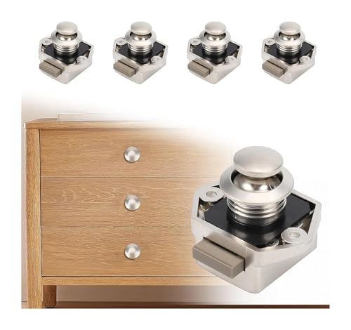 Druckknopf-Verriegelungsschloss, 15–20 mm schlüsselloses Türschloss mit Schraube, Schranktür-Schnappknopf for Wohnwagen, Wohnmobil, Camper, Van, Boot, Schranktür(5pc Nickel) von AQCDPJYU