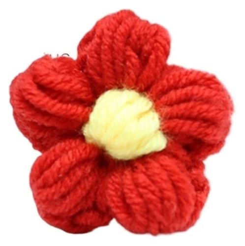Handgefertigte künstliche Blumen aus gestrickter Wolle, 10 Stück, handgestrickte Blütenblätter, DIY-Haarspange, Schmuckzubehör, Garn, gehäkelt, gewebt, künstliche Blumen, Heimdekoration(A) von AQCDPJYU