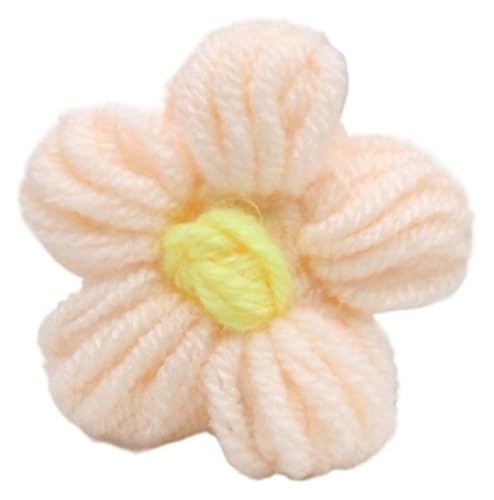 Handgefertigte künstliche Blumen aus gestrickter Wolle, 10 Stück, handgestrickte Blütenblätter, DIY-Haarspange, Schmuckzubehör, Garn, gehäkelt, gewebt, künstliche Blumen, Heimdekoration(B) von AQCDPJYU