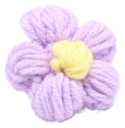 Handgefertigte künstliche Blumen aus gestrickter Wolle, 10 Stück, handgestrickte Blütenblätter, DIY-Haarspange, Schmuckzubehör, Garn, gehäkelt, gewebt, künstliche Blumen, Heimdekoration(D) von AQCDPJYU
