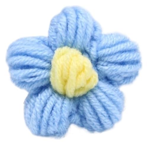 Handgefertigte künstliche Blumen aus gestrickter Wolle, 10 Stück, handgestrickte Blütenblätter, DIY-Haarspange, Schmuckzubehör, Garn, gehäkelt, gewebt, künstliche Blumen, Heimdekoration(E) von AQCDPJYU