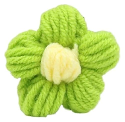 Handgefertigte künstliche Blumen aus gestrickter Wolle, 10 Stück, handgestrickte Blütenblätter, DIY-Haarspange, Schmuckzubehör, Garn, gehäkelt, gewebt, künstliche Blumen, Heimdekoration(F) von AQCDPJYU
