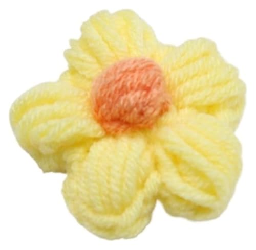 Handgefertigte künstliche Blumen aus gestrickter Wolle, 10 Stück, handgestrickte Blütenblätter, DIY-Haarspange, Schmuckzubehör, Garn, gehäkelt, gewebt, künstliche Blumen, Heimdekoration(G) von AQCDPJYU