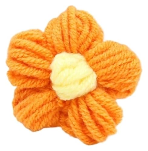 Handgefertigte künstliche Blumen aus gestrickter Wolle, 10 Stück, handgestrickte Blütenblätter, DIY-Haarspange, Schmuckzubehör, Garn, gehäkelt, gewebt, künstliche Blumen, Heimdekoration(H) von AQCDPJYU