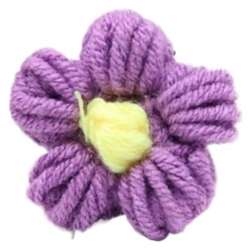 Handgefertigte künstliche Blumen aus gestrickter Wolle, 10 Stück, handgestrickte Blütenblätter, DIY-Haarspange, Schmuckzubehör, Garn, gehäkelt, gewebt, künstliche Blumen, Heimdekoration(I) von AQCDPJYU
