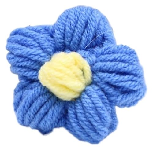 Handgefertigte künstliche Blumen aus gestrickter Wolle, 10 Stück, handgestrickte Blütenblätter, DIY-Haarspange, Schmuckzubehör, Garn, gehäkelt, gewebt, künstliche Blumen, Heimdekoration(K) von AQCDPJYU