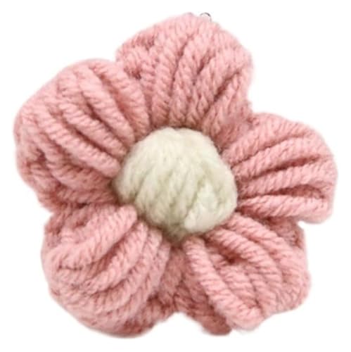 Handgefertigte künstliche Blumen aus gestrickter Wolle, 10 Stück, handgestrickte Blütenblätter, DIY-Haarspange, Schmuckzubehör, Garn, gehäkelt, gewebt, künstliche Blumen, Heimdekoration(M) von AQCDPJYU
