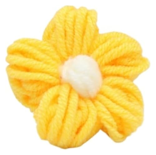 Handgefertigte künstliche Blumen aus gestrickter Wolle, 10 Stück, handgestrickte Blütenblätter, DIY-Haarspange, Schmuckzubehör, Garn, gehäkelt, gewebt, künstliche Blumen, Heimdekoration(O) von AQCDPJYU