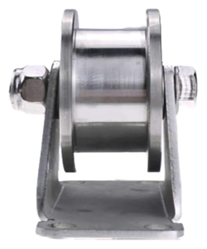 Lenkrolle mit Nut, Hochleistungs-Seilrolle, Richtungsrolle aus Edelstahl 304, Raddurchmesser 100 mm/4 Zoll, Doppellager, for Drahtseilschienen, Schiebetüren(HType) von AQCDPJYU