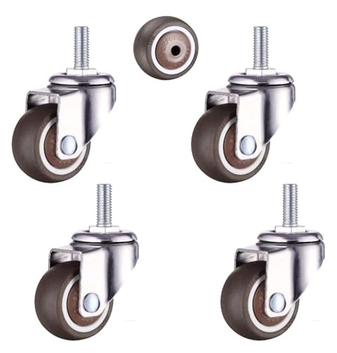 Lenkrollen for Bürostühle, 360 Grad, Lenkrolle for Babybett, Möbelrollen aus Gummi mit Bremsen, sicher, verschleißfest, glatt, geräuschlos, 4er-Set, Gewindeschaft M6/M8/M10(4 Universal,2in(Stem M10)) Lenkrollen for Bürostühle, 360 Grad, Lenkrolle for Babybett, Möbelrollen aus Gummi mit Bremsen, sicher, verschleißfest, glatt, geräuschlos, 4er-Set, Gewindeschaft M6/M8/M10(4 Universal,2in(Stem M10)) von AQCDPJYU
