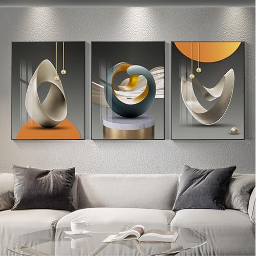 3er Poster Set Ohne Rahmen, Moderne Kunst Poster, Modern Wanddeko für Wandbilder Wohnzimmer Schlafzimmer Küche Esszimmer und Badezimmer (50x70 cm) von AQCQDQ