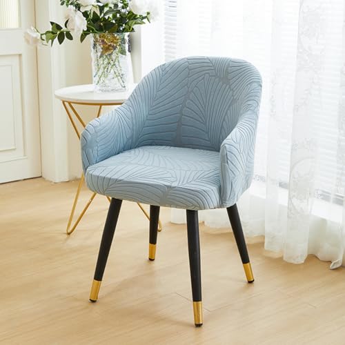 AQCQDQ 2 Stück Stuhlhussen mit Gebogener, Strech Bürostuhl Bezug, Rückenlehne für Esszimmer und Schreibtischstühle, Schonbezug mit Armlehnen (Haze Blau) von AQCQDQ