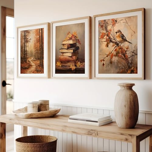 AQCQDQ 3er Herbst Poster Set Herbstlandschaft Bilderset Ahornwald Wandbilder Set Wohnzimmer Schlafzimmer Poster & Kunstdrucke Poster Aesthetic Ohne Rahme (50 x 70CM) von AQCQDQ