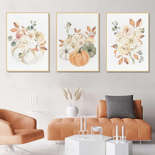 AQCQDQ 3er Poster Set Reiche Ernte, Rosa Aesthetic Bilder Poster Blumen, Ästhetische Wildblume Rustikale Bilder Wohnzimmer Schlafzimmer Decor Mädchen, Ohne Rahmen (30x40 cm,B) von AQCQDQ