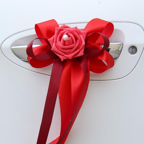 AQCQDQ Autoschleifen Seidenblume Hochzeit Simulation Blume, Autoschmuck künstliche Blume Rückspiegel Türgriffdekorationen Hochzeit Stuhl Zurück für Kirche Hochzeitsauto Brautwagen Deko (4 Stück,4) AQCQDQ Autoschleifen Seidenblume Hochzeit Simulation Blume, Autoschmuck künstliche Blume Rückspiegel Türgriffdekorationen Hochzeit Stuhl Zurück für Kirche Hochzeitsauto Brautwagen Deko (4 Stück,4) von AQCQDQ