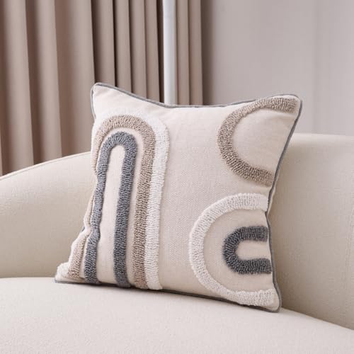 AQCQDQ Boho Kissenbezug Dekorativ Kissen, Baumwolle Leinen Kissenhülle Kissenbezug mit Quaste Dekorative, Sofa Wohnzimmer Schlafzimmer Vintage Kissenhülle, ohne Kisseneinsatz (D,45 * 45cm) von AQCQDQ