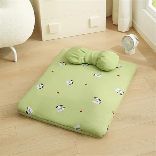 AQCQDQ Kühlmatte Hund Mit Schleife Kissen, Waschbares Selbstkühlend Haustiermatte Kühldecke Für Sommer Schleife Kühlkissen Komfortabel Kühlbett Für Sofa Auto (Grau,45x35 cm) von AQCQDQ
