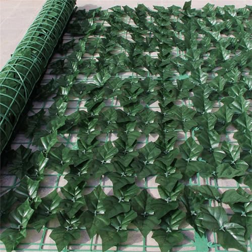 AQCQDQ Künstliche Efeu Garten Sichtschutz 100x200cm,Sichtschutzzaun Efeu,Mehrfachgröße Efeu Sichtschutz,grüner Efeuzaun mit verstärkter Verbindung, künstliche Hecken mit Weinblättern (100x200cm,2) von AQCQDQ