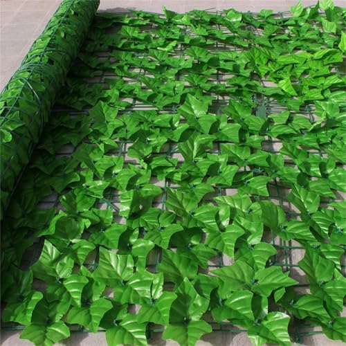 AQCQDQ Künstliche Efeu Garten Sichtschutz 100x200cm,Sichtschutzzaun Efeu,Mehrfachgröße Efeu Sichtschutz,grüner Efeuzaun mit verstärkter Verbindung, künstliche Hecken mit Weinblättern (50x50cm,1) von AQCQDQ