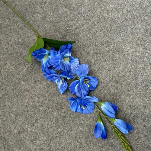 AQCQDQ Künstliche Gladiolen mit langem Stiel, 78 cm Lange künstliche Blumen, Weiße Gladiolen Seidenblumen, Langer Stiel für Hochzeit, Babyparty, Tafelaufsätze, Dekoration, 10 Stück (blau,5 Stück) von AQCQDQ