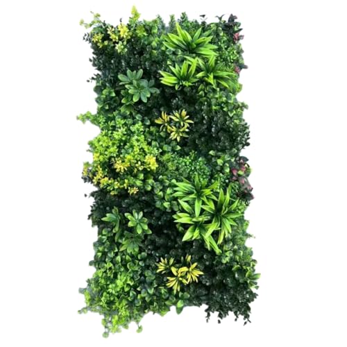AQCQDQ Künstliche Pflanzenwand, 50 x 100 cm Outdoor Künstliche Hecke, PE, Künstliche Pflanzen Wie Echt, Simulierte Wandpflanze, Blumen Wanddekoration für Wandbegrünung (Kombination 12) von AQCQDQ