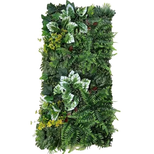 AQCQDQ Künstliche Pflanzenwand, 50 x 100 cm Outdoor Künstliche Hecke, PE, Künstliche Pflanzen Wie Echt, Simulierte Wandpflanze, Blumen Wanddekoration für Wandbegrünung (Kombination 18) von AQCQDQ