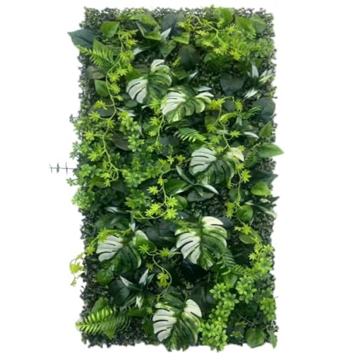 AQCQDQ Künstliche Pflanzenwand, 50 x 100 cm Outdoor Künstliche Hecke, PE, Künstliche Pflanzen Wie Echt, Simulierte Wandpflanze, Blumen Wanddekoration für Wandbegrünung (Kombination 3) von AQCQDQ