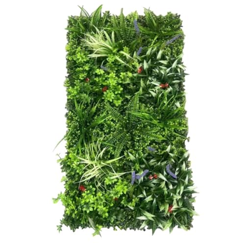 AQCQDQ Künstliche Pflanzenwand, 50 x 100 cm Outdoor Künstliche Hecke, PE, Künstliche Pflanzen Wie Echt, Simulierte Wandpflanze, Blumen Wanddekoration für Wandbegrünung (Kombination 5) von AQCQDQ