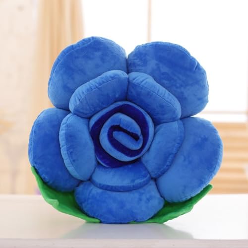 AQCQDQ Kuschelkissen, Blumen Kissen, Plüsch Boden Kissen Dekoratives, Kissen Sitzkissen für Kinderzimmer Wohnzimmer Sofa Dekoration (Blau,40 cm) von AQCQDQ