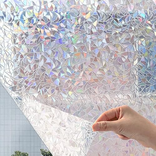 Fensterfolie Blickdicht Sichtschutzfolie Fenster Selbsthaftend, Blickdicht Fensterfolie Statisch Haftend Sichtschutzfolie, Selbstklebend Klebefolie Milchglasfolie Fenster (B,90 cm x 200 cm) von AQCQDQ