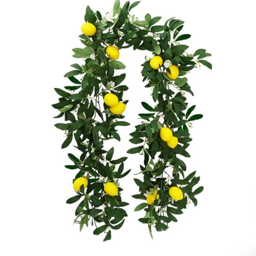 AQCQDQ Künstliche Obst Girlande mit Zitrone, Grüne Girlandendekoration für Tischparty, Hängende Blumen Pflanzen Früchte Beeren Kranz (grün, 2pcs) AQCQDQ Künstliche Obst Girlande mit Zitrone, Grüne Girlandendekoration für Tischparty, Hängende Blumen Pflanzen Früchte Beeren Kranz (grün, 2pcs) von AQCQDQ