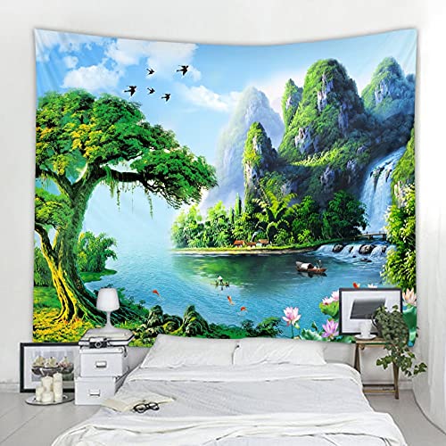 3D Landschaft Wasserfall Landschaft Dekoration Wandteppich Dekoration Wandteppich Schlafzimmer Wandteppich (W)230×(H)180CM von AQHYCJT