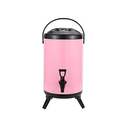 Edelstahl-Isolierfässer, exquisite, langlebige Wärmedämmung für Getränke, Milcheimer, Aufbewahrungsbehälter, Kaffeeabdeckung aus Stahl (Farbe: Pink) von AQHZB
