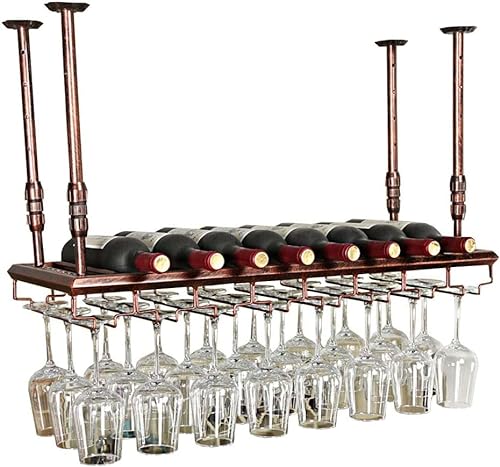 Weinglasregal aus Metall/Weinglas-Aufhänger,Hängeaufbewahrung,Weinhalter/Champagnerglas,Stielgläser,für Bar,Küchenschrank/Retro-Kupfer/60 x 30 cm von AQHZB