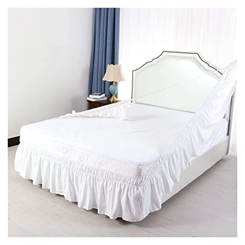 AQIGR Bettvolant 180 x 200 200x200 Boxspringbett Bettrock mit DREI Stoffseiten Gebürstetes Polyester Elastischer Staub-Rüschen,mit 38cm Länge leicht anzubringen (Color : #1, Size : 120x200+38cm) von AQIGR