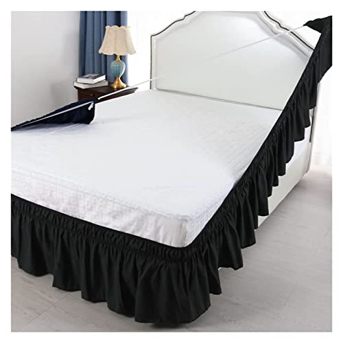 AQIGR Bettvolant 180 x 200 200x200 Boxspringbett Bettrock mit DREI Stoffseiten Gebürstetes Polyester Elastischer Staub-Rüschen,mit 38cm Länge leicht anzubringen (Color : #5, Size : 150x200+38cm) von AQIGR