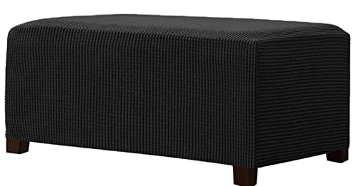 AQIGR Bezug Schonbezug für Hocker, Jacquard Quadratisch Hockerbezug, Hocker Husse für Fußhocker, Ottomane Überzug Maschinewaschbar Hockerabdeckung (Color : #4, Size : 100-140cm/39-55in) von AQIGR