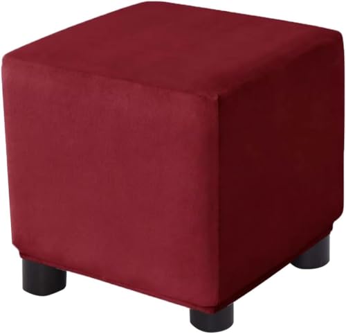 AQIGR Bezug für Hocker Quadratisch 50x50 40x40 60x60 Ottoman-Bezüge Hockerbezug Schonbezug Bezug für Fußhocker Stretch Ottomane Abdeckung Hockerabdeckung(Color 12,L 40x W 40x H40cm) von AQIGR